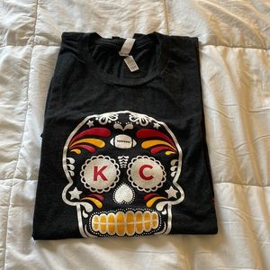 KC Touchdown time Skull Womens t shirt size large # Go Chiefs!